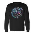 Cool Galaxy Jockey Astronaute Sur Les Courses Hippiques T-shirt à manches longues Idées cadeaux