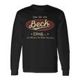 Das Ist Ein Beck Ding Das Würdest Du Nicht Verstehen Beck Name Langarmshirts Geschenkideen