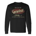 Das Ist Ein Campbell Ding Das Würdest Du Nicht Verstehen Campbell Name Langarmshirts Geschenkideen