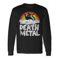 Death Metal Gato Retro Arco Iris Metalfan Heavy Metal Sin Mangas Camiseta de manga larga Ideas de regalos