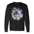 Disco Ball In Space Galaxy Club Retro Langarmshirts Geschenkideen