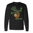 Divertida Con Texto Eat Sleep Repeat Camiseta de manga larga Ideas de regalos