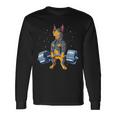Doberman Weightlifting Deadlift Fitness Gym Camiseta de manga larga Ideas de regalos