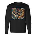 Dragon Japonaisintage Combat Tigre Géant Folklore Asiatique T-shirt à manches longues Idées cadeaux