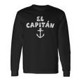 El Capitanintage Blanc Gauche Ancre Bateau &Oile T-shirt à manches longues Idées cadeaux