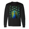 Elegant Peacock Eye Bird Watcher Blue Peacock Langarmshirts Geschenkideen