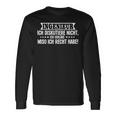 Engineer Saying Mechanical Engineer Engineer Langarmshirts Geschenkideen