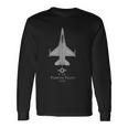 F-16 Fighting Falcon Tech Drawing Military Plane Langarmshirts Geschenkideen