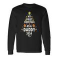 First Christmas As A Daddy 2024 Pregnancy Announcement Langarmshirts Geschenkideen