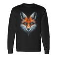 Fox Animal Blue Eyes Illustration Fox Langarmshirts Geschenkideen