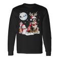 Bernese Mountain Dog Christmas Snowman Xmas Lights Langarmshirts Geschenkideen