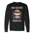 Rabbit With Cheeky Saying 'Nen Scheiss Muss Ich Langarmshirts Geschenkideen