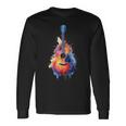 Guitar Splash Watercolour For Guitarists Electric Guitars Langarmshirts Geschenkideen