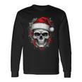 Heavy Xmas Skull With Santa Hat Ugly Hohoho Ho Langarmshirts Geschenkideen