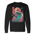 Japanese Capybara Surfing Wave Great Wave Japan Long Sleeve T-Shirt Gifts ideas