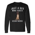 Im Just A Boy Who Loves Belga Malinois Regalo Para Amante De Perros Camiseta de manga larga Ideas de regalos
