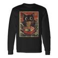 Kawaii Cat Graphic Cat Eating Ramen Japanese Anime Long Sleeve T-Shirt Gifts ideas