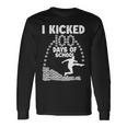 I Kicked 100 Days Of School Soccer 100Th Day Balls For Boys Long Sleeve T-Shirt Gifts ideas