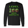 Level 100 Days Complete Gaming Pixel 100Th Days Of School Long Sleeve T-Shirt Gifts ideas