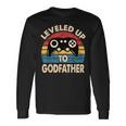 Leveled Up To Godfather Retro Promocionado A Padrino Regalo Camiseta de manga larga Ideas de regalos
