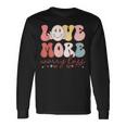 Love More Worry Less Smile Face Heart Happy Valentine's Day Long Sleeve T-Shirt Gifts ideas