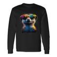 Meerkat With Sunglasses Colourful Popart Cute Meerkat Langarmshirts Geschenkideen