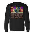 Menschenrechte Statt Rechte Menschen Regenbogen Spruch Langarmshirts Geschenkideen