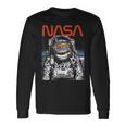 Nasaintage Astronaut Moon Walk Reflection Graphic Langarmshirts Geschenkideen