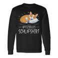 Official Sleep Corgi Dog Sleeping Chilling Dog Langarmshirts Geschenkideen