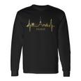 Paris Skyline Heartbeat I Love Eiffel Tower Love France Langarmshirts Geschenkideen