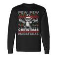 Pew Pew It's Christmas Madafakas Cat Santa Langarmshirts Geschenkideen