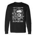 Poesía Poesía Edgar Allan Poe Con Raven Gothic Horror Escritor Camiseta de manga larga Ideas de regalos