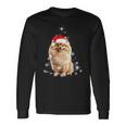 Pomeranian Christmas Tree Santa Hat Lights Jumper Langarmshirts Geschenkideen