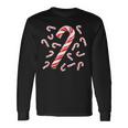 Red And White Candy Cane Santa Christmas Long Sleeve T-Shirt Gifts ideas