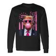 Retro Trump Bubble Gum Pink Usa Flag Trump Won 2024 Long Sleeve T-Shirt Gifts ideas