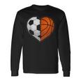 Soccer Basketball Ball Heart Sports Lover Valentines Day Long Sleeve T-Shirt Gifts ideas