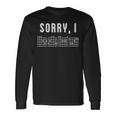 Sorry I I-Dgaf Guitarra Mensaje Oculto Músico Camiseta de manga larga Ideas de regalos