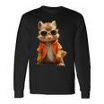 Squirrel With Sunglasses Animal Lovers Cute Rodent Langarmshirts Geschenkideen