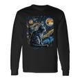 Starry Night Cat Van Gogh Cat Lover Cat Mom Cat Dad Long Sleeve T-Shirt Gifts ideas