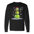 Tennis Snowman Tennis Player Santa Hat Christmas Langarmshirts Geschenkideen