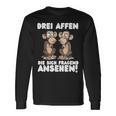 Three Monkeys Three Monkeys Who Look Asking Langarmshirts Geschenkideen