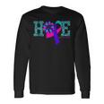 Thyroid Cancer Hope Ribbon Leopard Thyroid Awareness Long Sleeve T-Shirt Gifts ideas