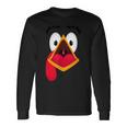 Turkey Face Pilgrim Thanksgiving Costume Long Sleeve T-Shirt Gifts ideas