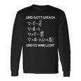 Und Gott Sprach Und Es War Licht Maxwell Equations Physics Langarmshirts Geschenkideen