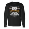 Vintage The Man Myth Legend 100 Year Old Birthday 100Th Long Sleeve T-Shirt Gifts ideas