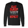 Vintage Yeet Apparel Saying Eat Sleep Repeat Long Sleeve T-Shirt Gifts ideas