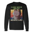 I Like Weed Cats And Maybe 3 People Cat Cannabis Grass Langarmshirts Geschenkideen