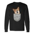 Welsh Corgi Pembroke Chest Pocket For Dog Owners Langarmshirts Geschenkideen