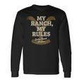 Yellowstone My Ranch My Rules Dutton Ranch Big Chest Logo Langarmshirts Geschenkideen