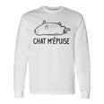 Chat Humour Cadeau Chat M'épuise T-shirt à manches longues Idées cadeaux